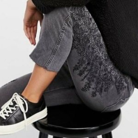 We The Free Denim - We The Free Girlfriend Jeans with Floral Embroidery!